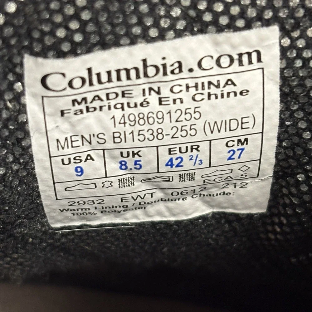 Columbia Bugaboot Plus III Snow Boots Mens 9 Wide Camo Omni-Heat BI1538